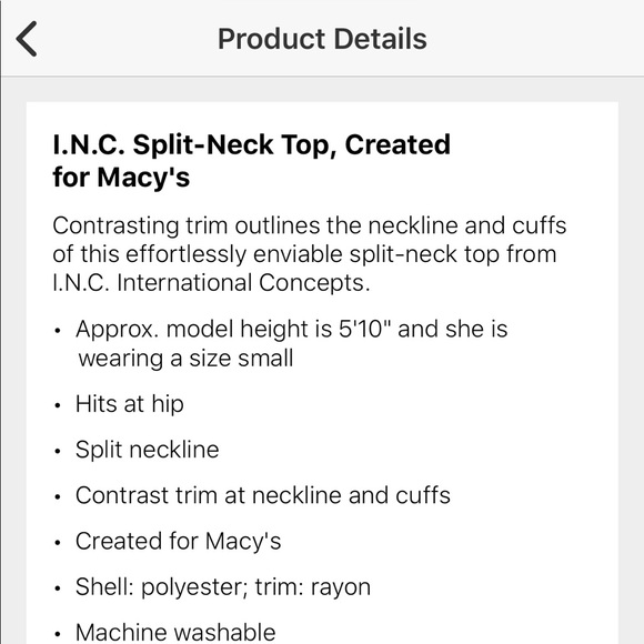 INC VNeck Top - Picture 4 of 4